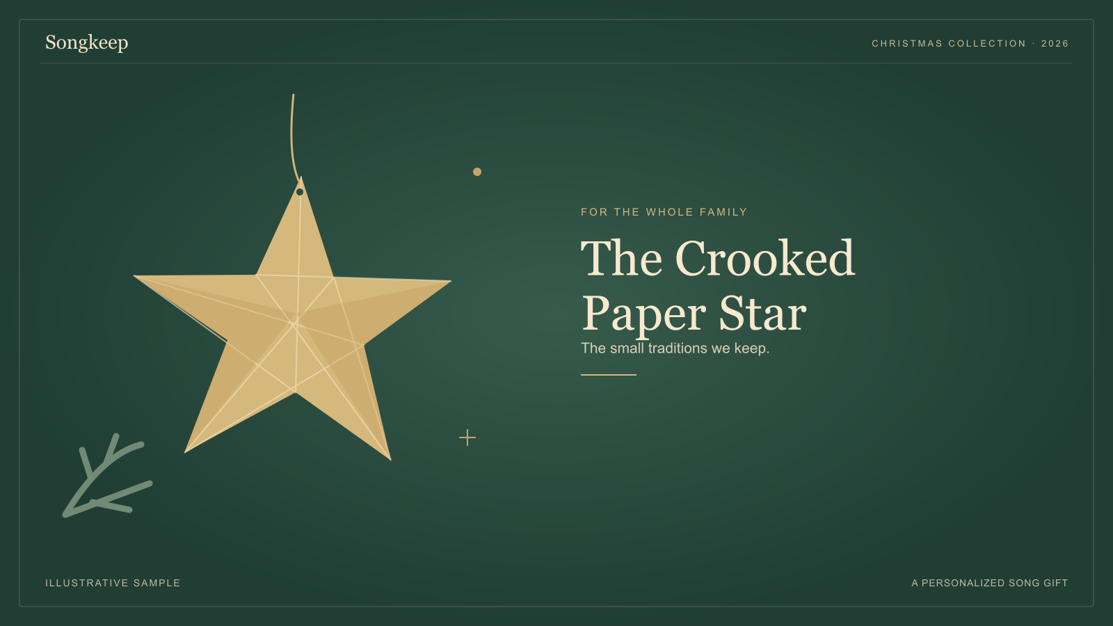 The Crooked Paper Star — illustrative Christmas sample cover