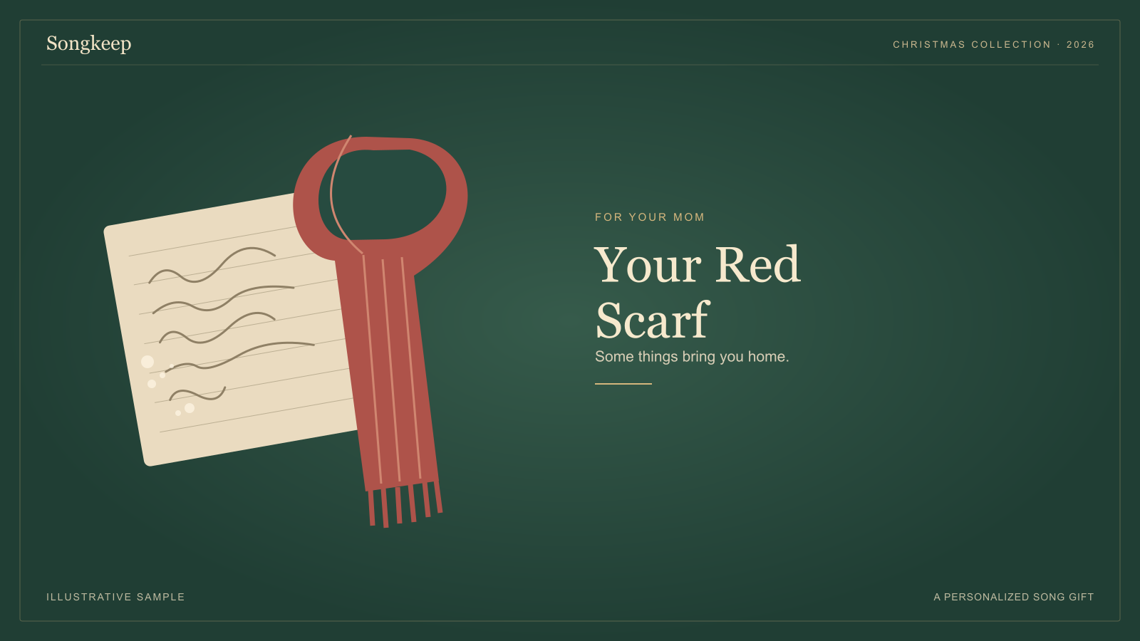 Your Red Scarf — illustrative Christmas sample cover
